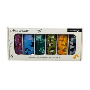 Luminarc 6 Piece Shooter Shot Glass Set Multicolor Camo 2.0 oz. Urban Trends